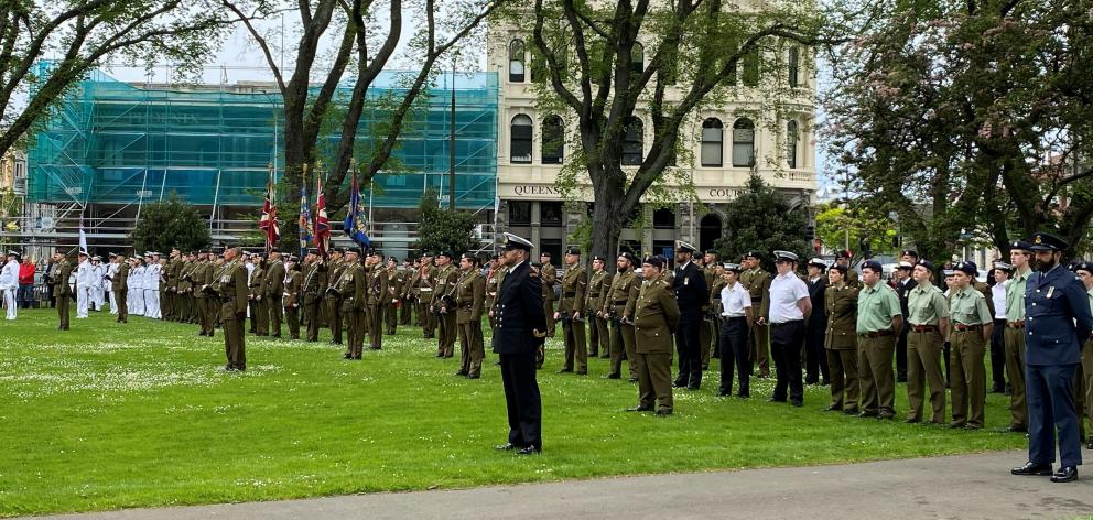Hundreds of serving New Zealand Army, Navy and Air force personnel, along with Dunedin’s cadet...