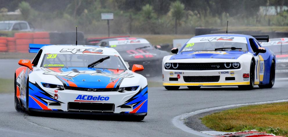 Caleb Byers (Christchurch) leads the field in a TA 2 NZ Championship race at Round 4 of the Next...