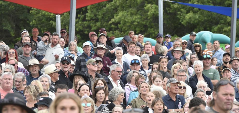 The crowd enjoys the Omakau Trots yesterday. PHOTOS: GREGOR RICHARDSON


