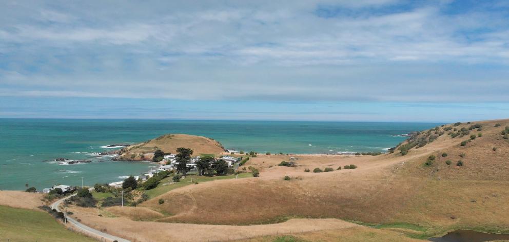 Looking south and east towards Kawa, one of the peninsula’s old kāika, where the church Te...