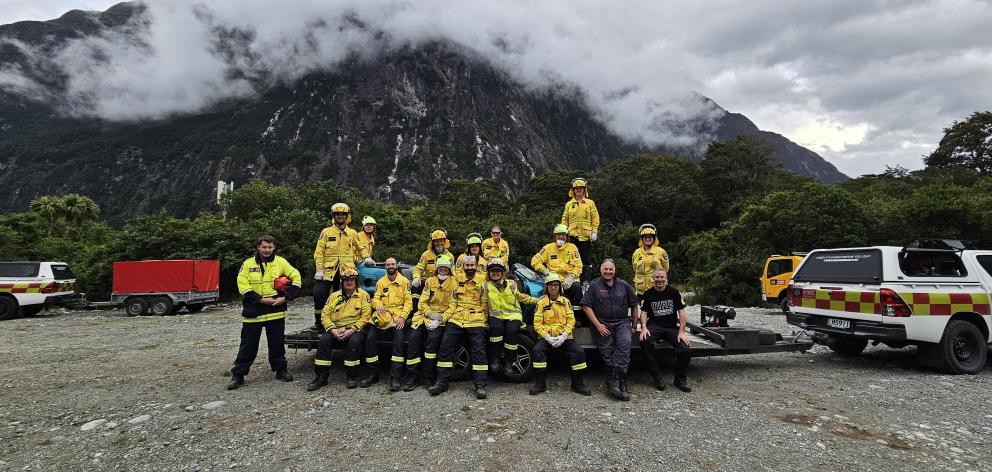 Milford Sound firefighters on duty during a winter response on the Milford Rd.