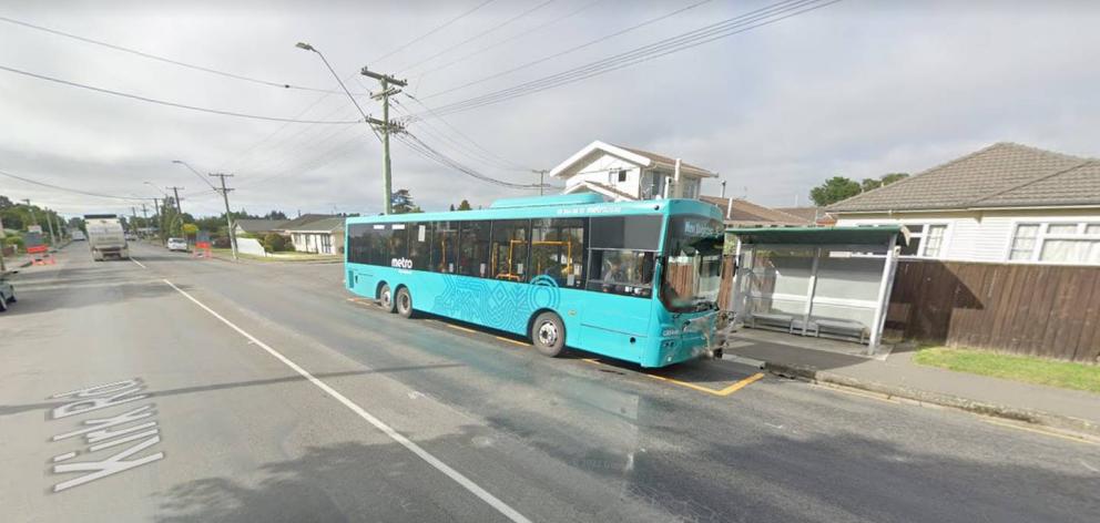 The bus stop on Kirk Rd, Templeton, was the scene of an aggravated robbery on Monday. Photo:...