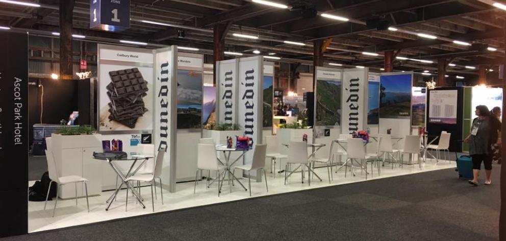 The Dunedin display at the Trenz conference in Auckland today. Photo: Sophie Barker 