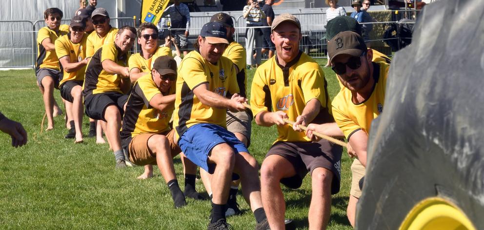 The Upper Clutha rugby club secures victory in the Otago Daily Times tractor pull competition.