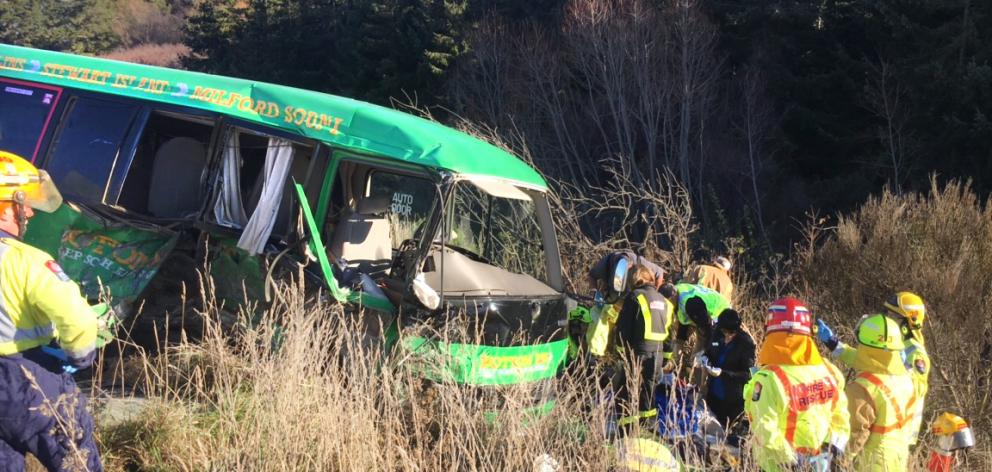 The crash involved a small tourist bus and a four-wheel drive. Photo: supplied 