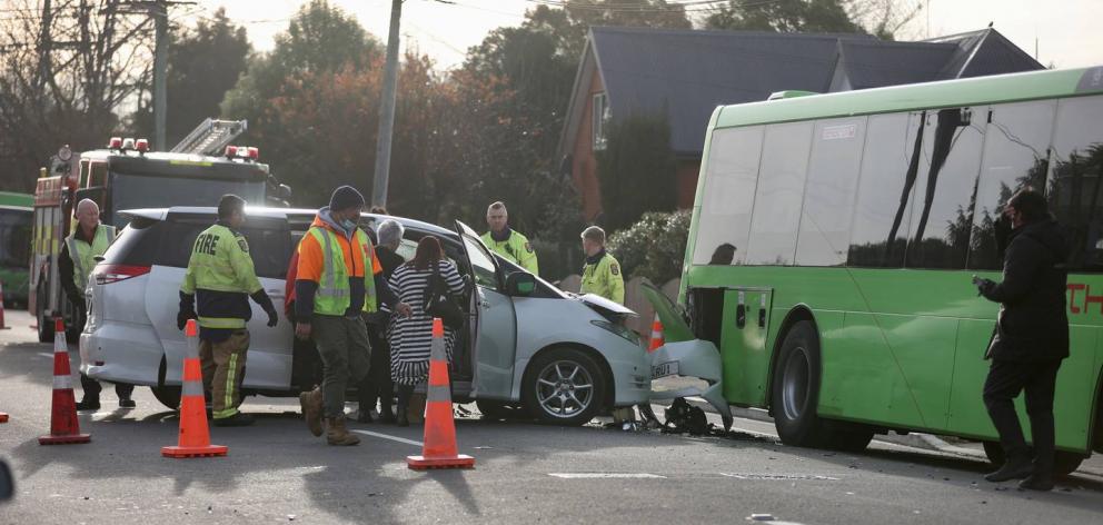 Two people were injured in the crash. Photo: George Heard / NZ Herald