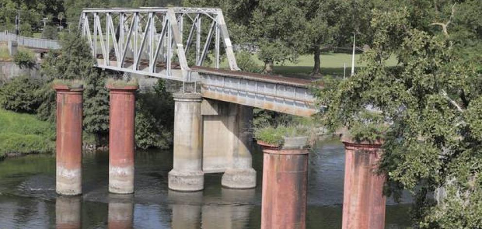 The Ngaruawahia rail bridge where an 11-year-old girl was hit by a train. She died at the scene....