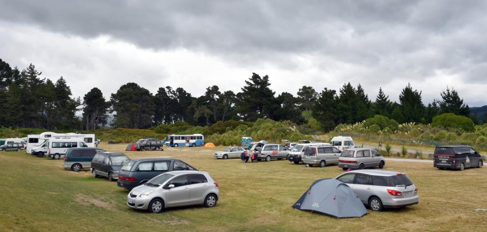 Freedom campers at the Warrington Domain in January. Photo: Gregor Richardson 