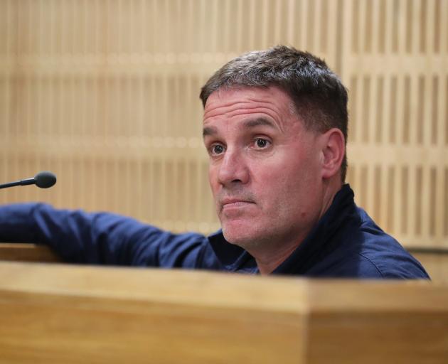 Paul Jones in the witness stand of the Invercargill Courthouse. Photo: Robin Eadie/Pool
