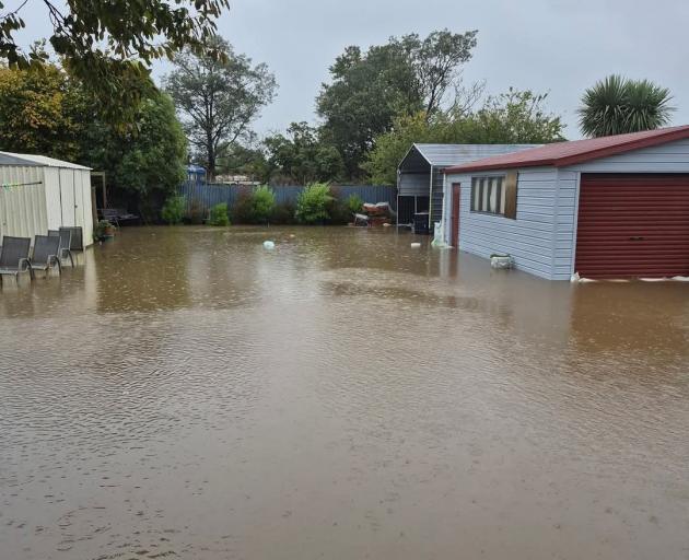Flooding at a Doyleston backyard. Photo: Supplied