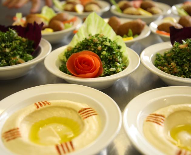 A selection of Abdal Moneem Kyassah’s Syrian food.