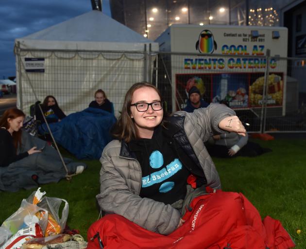 Sydney Ed Sheeran devotee Jasmine McLeish was one of the first in line at Forsyth Barr Stadium...