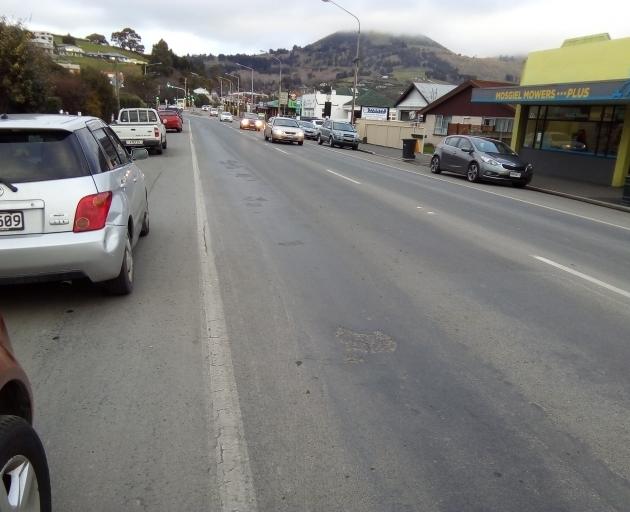 Road works which will disrupt Mosgiel's main street for six weeks. Photo: ODT 