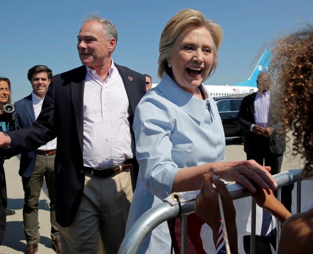 Hillary Clinton greets well-wishers in Cleveland. Photo: Reuters 
