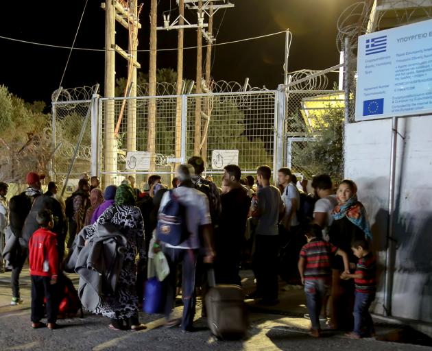 The fire broke out at the Moria migrant camp on the island of Lesbos. Photo: Reuters 