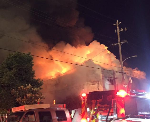 The blaze started late on Friday night in the two-storey warehouse in Oakland's Fruitvale district. Photo: Reuters  