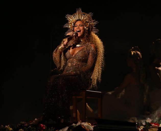 Beyonce performing at the awards in Los Angeles. Photo: Reuters