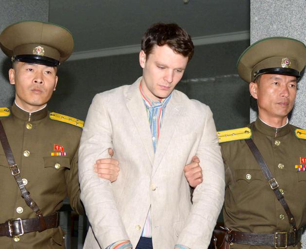 Otto Warmbier at the time of his arrest. Photo: Reuters 
