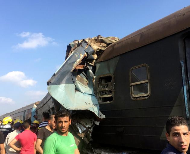 The collision near Khorshid station at the edge of Alexandria derailed the engine of one train...