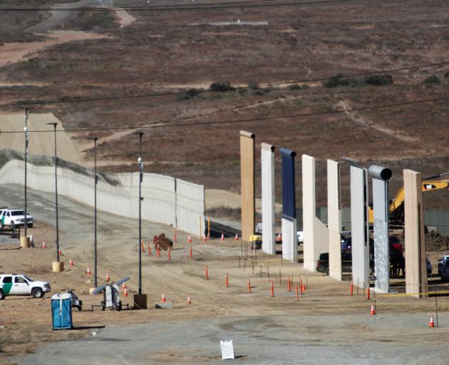 Prototypes for Donald Trump's border wall with Mexico are shown near completion. Photo: Reuters 
