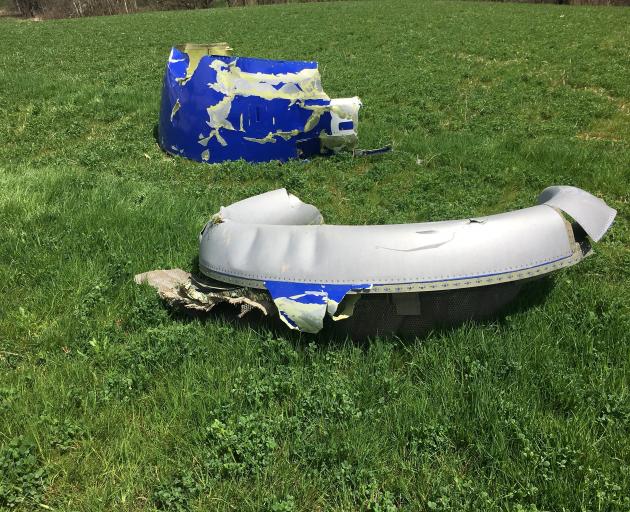 Parts of the engine cowling from the damaged Southwest Airlines plane. Photo: NTSB via Reuters