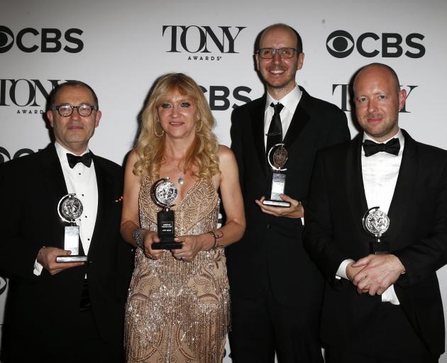 From left: Colin Callender, Sonia Friedman, Jack Thorne and John Tiffany with their best play...