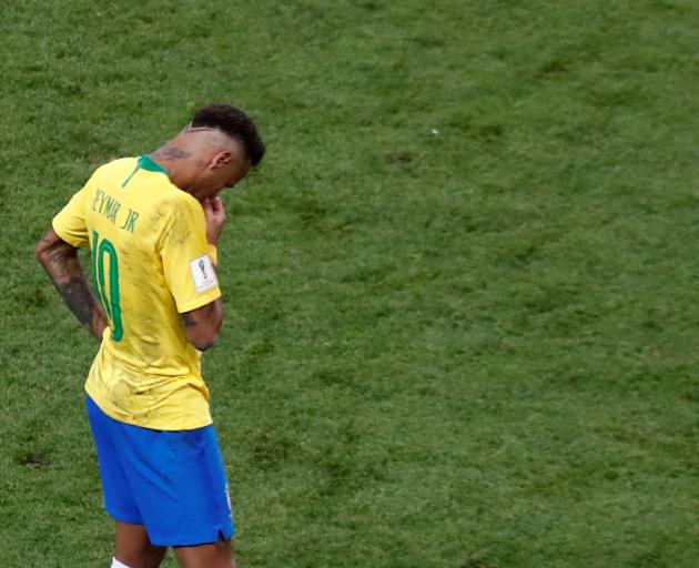A dejected Neymar after the match. Photo: Reuters 
