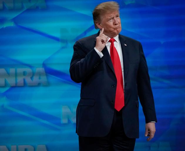 Donald Trump at the NRA meeting in Indianapolis. Photo: Reuters 