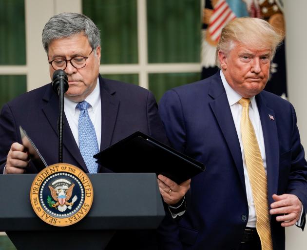 President Donald Trump (right) with Attorney General Bill Barr at the White House. Photo: Reuters 