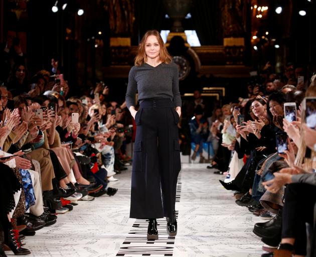 British designer Stella McCartney appears at the end of her Fall/Winter 2019-2020 women’s ready...