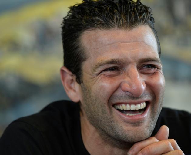 A delighted Franky Zapata, who is also working on a flying car. Photo: Reuters