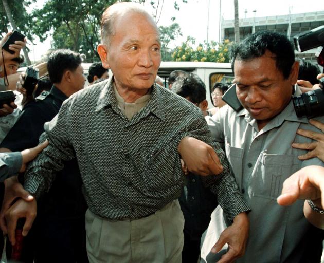 Nuon Chea was found guilty of crimes against humanity and sentenced to life in prison in 2014....