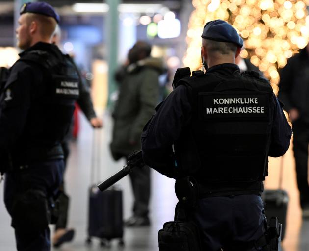 Dutch police patrol at Amsterdam's Schiphol airport on Wednesday. Photo: Reuters 