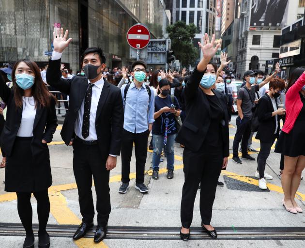 Protesters in the central city on Thursday. Photo: Reuters 