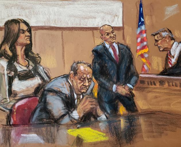 Judge James Burke scolds Harvey Weinstein as he sits beside lawyers Donna Rotunno and Arthur...