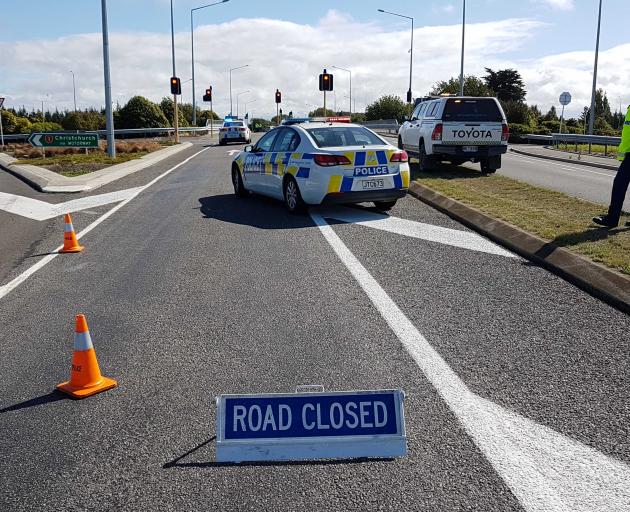 The Lineside Rd Overbridge (SH 71) between Kaiapoi and Rangiora is closed. Photo: Geoff Sloan
