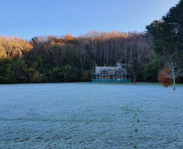 Chingford Park was covered in frost this morning. Photo: Supplied