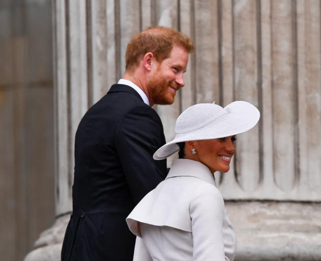 Prince Harry and Meghan, Duchess of Sussex, arrive at St Paul's for the service. Photo: Reuters 