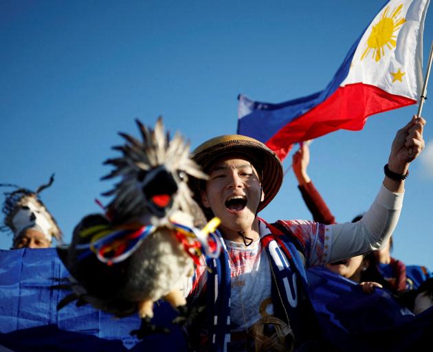 A Philippines fan before his team’s upset 1-0 win over New Zealand.