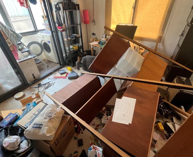 Damage in an apartment in New Taipei City. Photo: Reuters