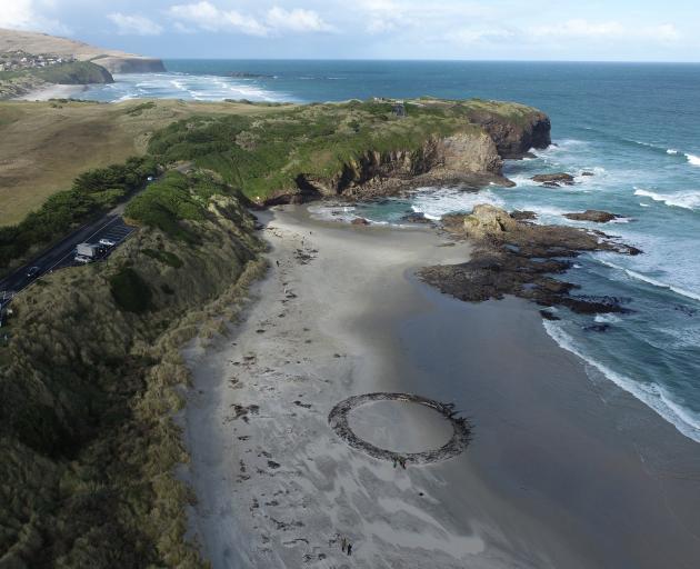 Wild Dunedin kicked off with land art project on St Kilda Beach. PHOTO: STEPHEN JAQUIERY
