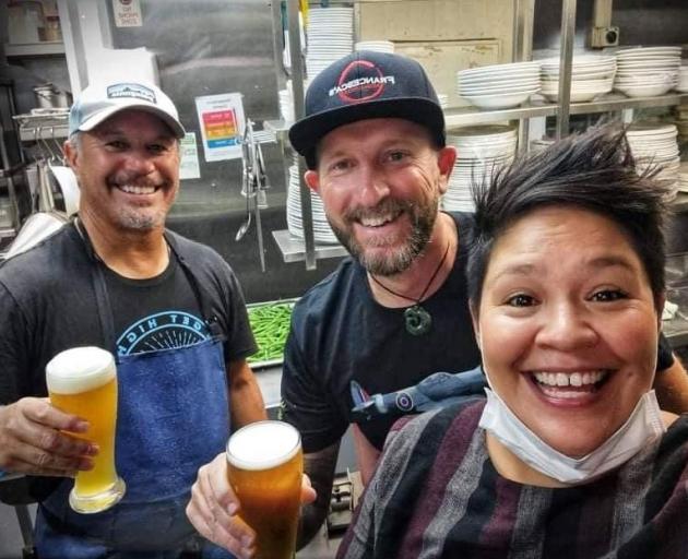 Helpers at Lone Star Queenstown over the school holidays included (from left) Shay Muddle, Pete...