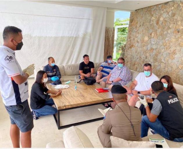 The group of friends Warne was holidaying with talk to police. Photo: Bo Phut Police Station/Handout