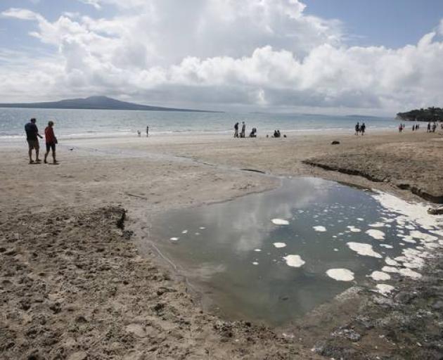 Sewage at Takapuna Beach. Photo: NZ Herald