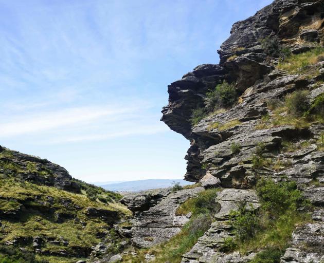 The country within Mokomoko Dryland Sanctuary consists of steep schist slopes and gullies. Photo:...