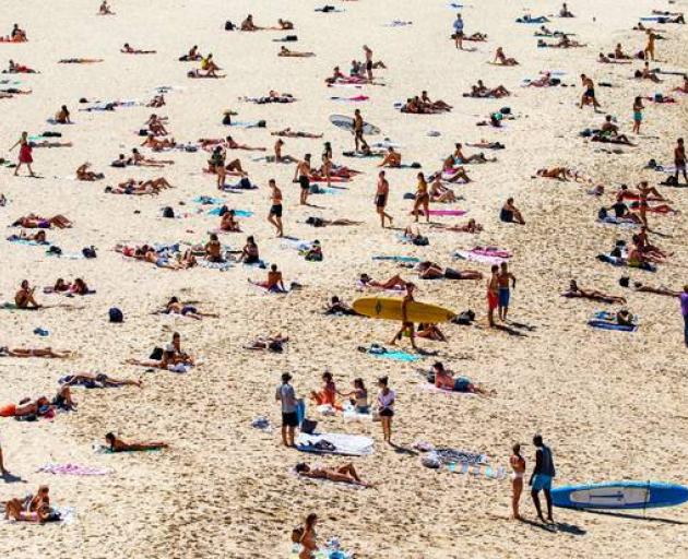 Bondi Beach in Sydney had to be closed to stop mass gatherings. Photo: Getty Images 