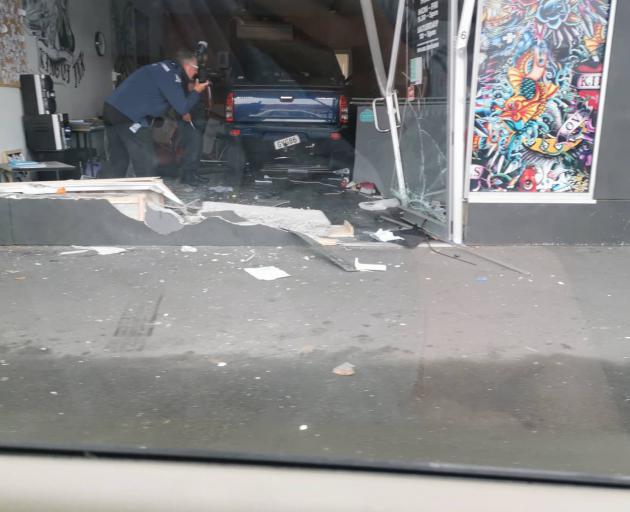Police were called to the Linwood Ave commercial premises about 4.20am. Photo: Supplied