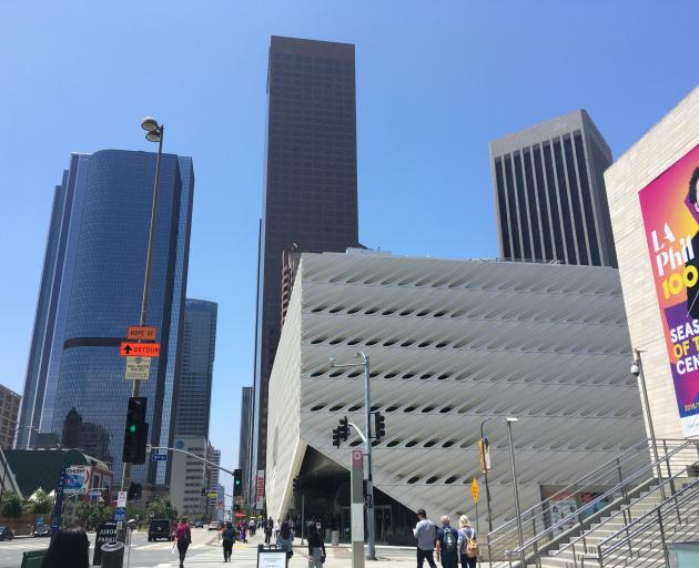 The Brood contemporary art museum sits in downtown Los Angeles. 