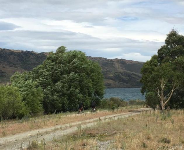 Lake Dunstan near the Lowburn Cutting. The site is along a proposed cycleway from Cromwell to...