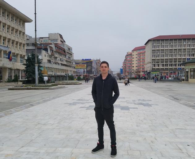 Andrei in his hometown of Targoviste, Romania, when he went to find his birth parents. Photo:...